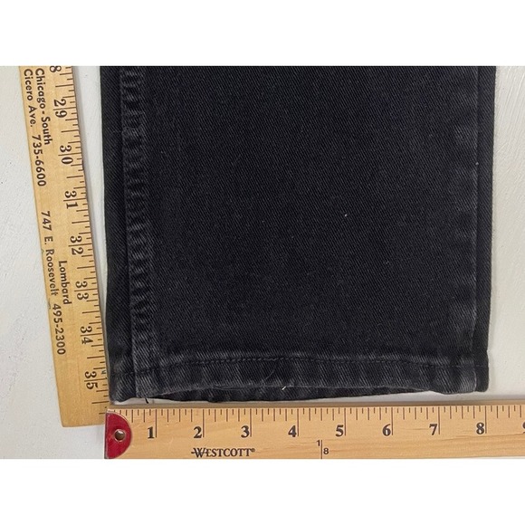 VTG Lee MR Jeans Men 30x35 34x36 Tag Black Thick Denim Straight Zip  Made in USA - Picture 6 of 10